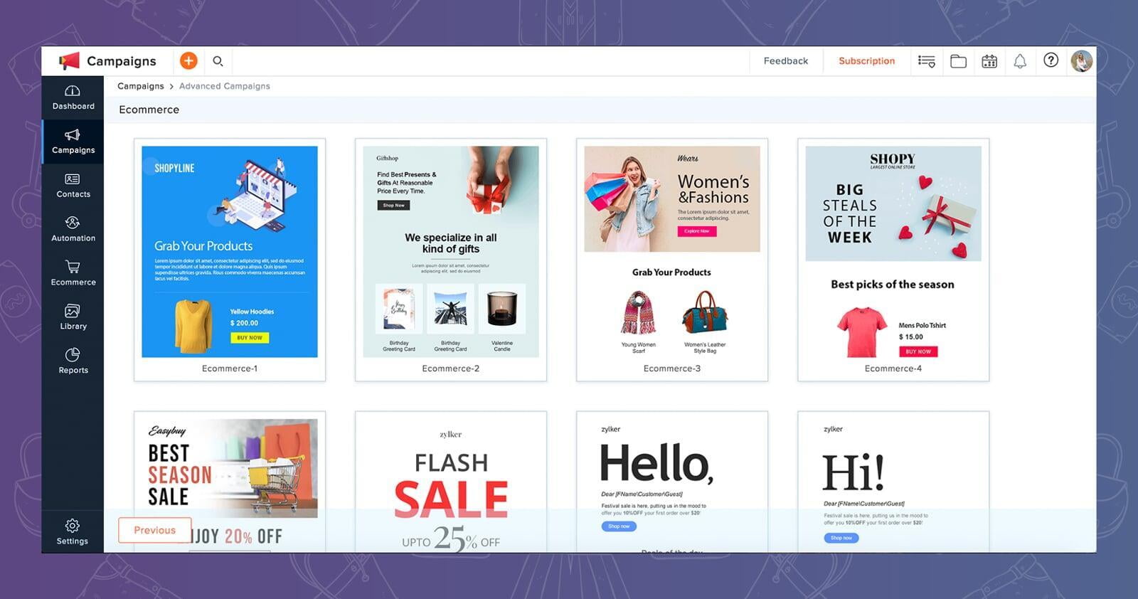 Sincronizza i contenuti e stimola interesse con Zoho Campaigns