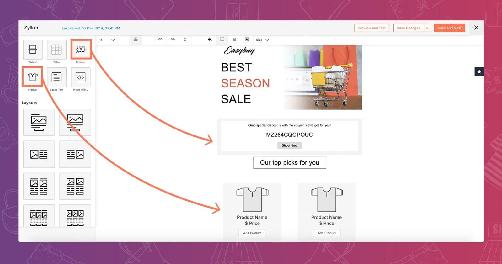 Sincronizza i contenuti e stimola interesse con Zoho Campaigns