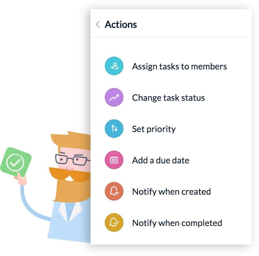 Boards di Zoho Connect Suddividi il lavoro in sezioni gestibili, quindi aggiungi e assegna attività ai membri del team.